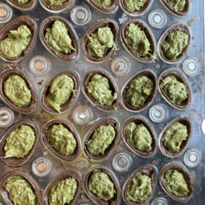 filled pistachio eggs